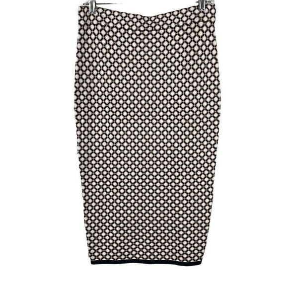 NEW Sweater Knit Midi Pencil Skirt M Black, White, Tan - Picture 1 of 8